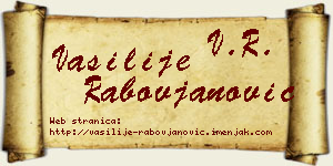 Vasilije Rabovjanović vizit kartica